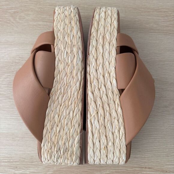 Andre Assous Calesa Leather Espadrille Platform Camel Sandal Size 40 EU (9 US) - Picture 6 of 8